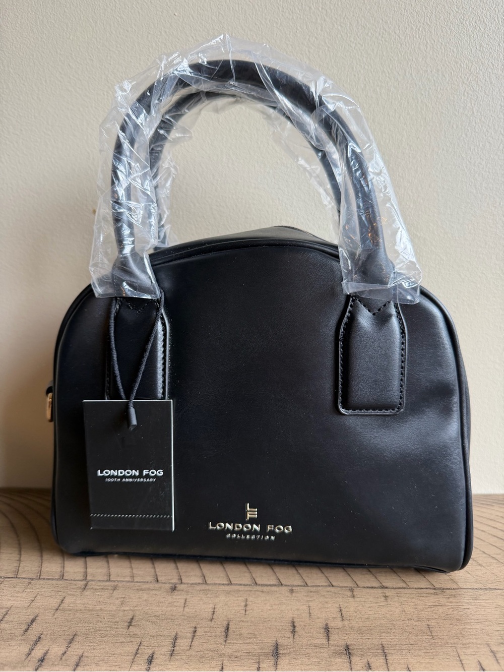 London Fog Black Satchel Handbag - 100 Year Anniversary, NWT